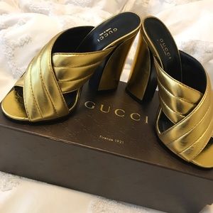 Gucci Mules- Gold